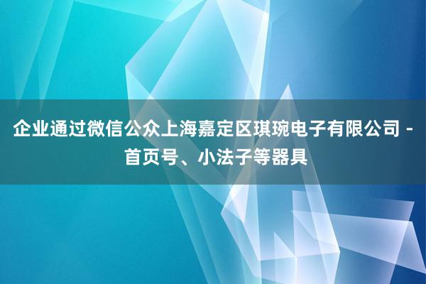 企业通过微信公众上海嘉定区琪琬电子有限公司 - 首页号、小法子等器具